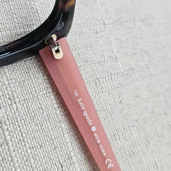 Kate Spade Women Eyeglasses Angelique Dark Havana/Pink Cat Eye Frame only - Picture 15 of 16